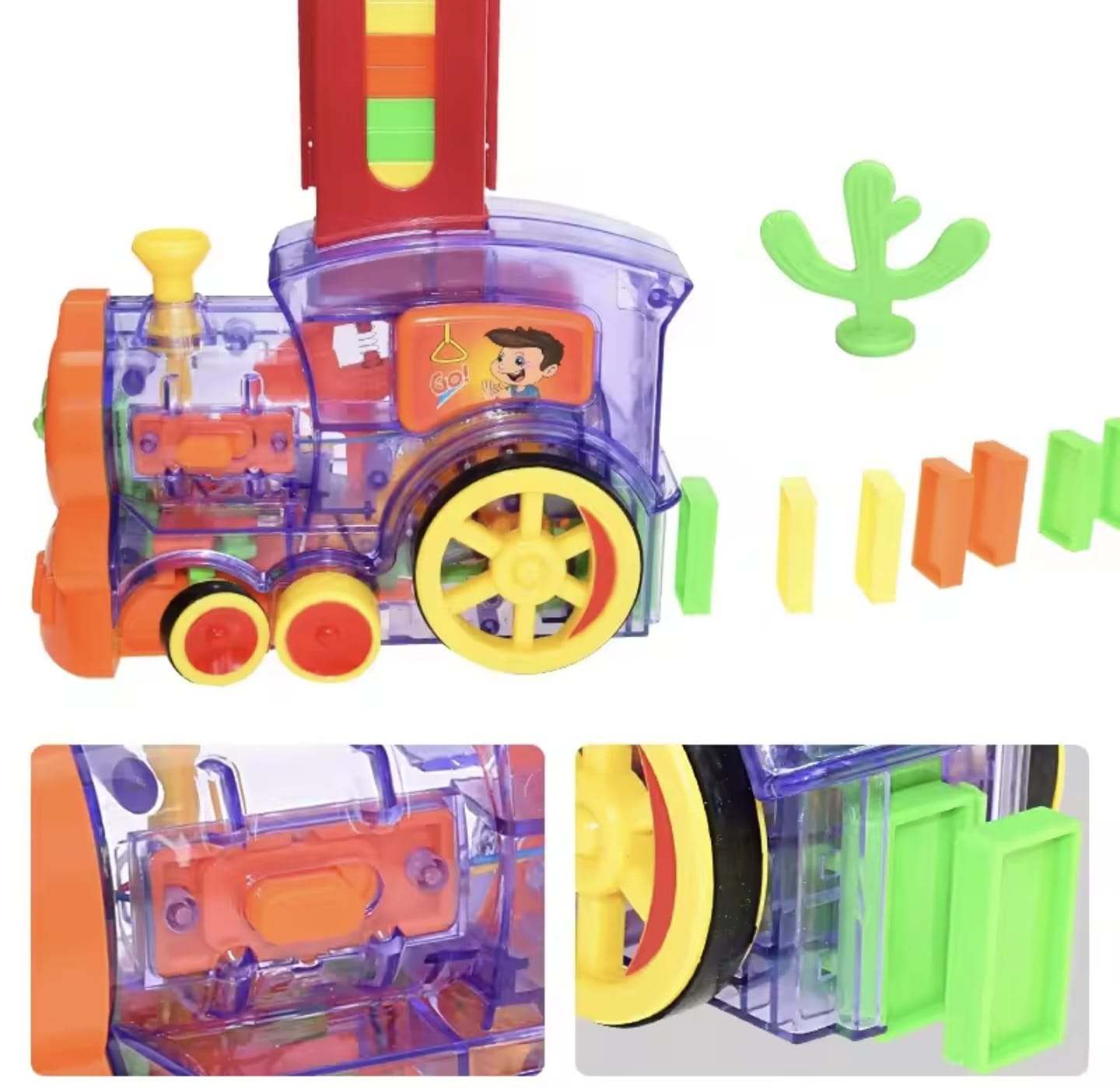 Tren didáctico de juguete con Domino