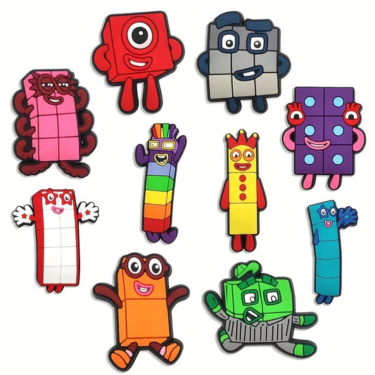 Nuevos Jibbitz o adornos Numberblocks para zapatillas-sandalias tipo Crocs