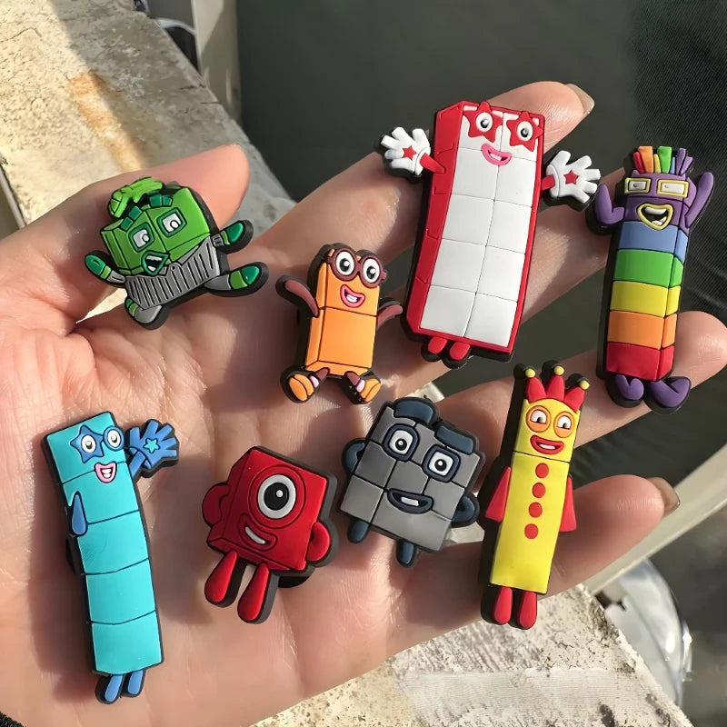 Nuevos Jibbitz o adornos Numberblocks para zapatillas-sandalias tipo Crocs
