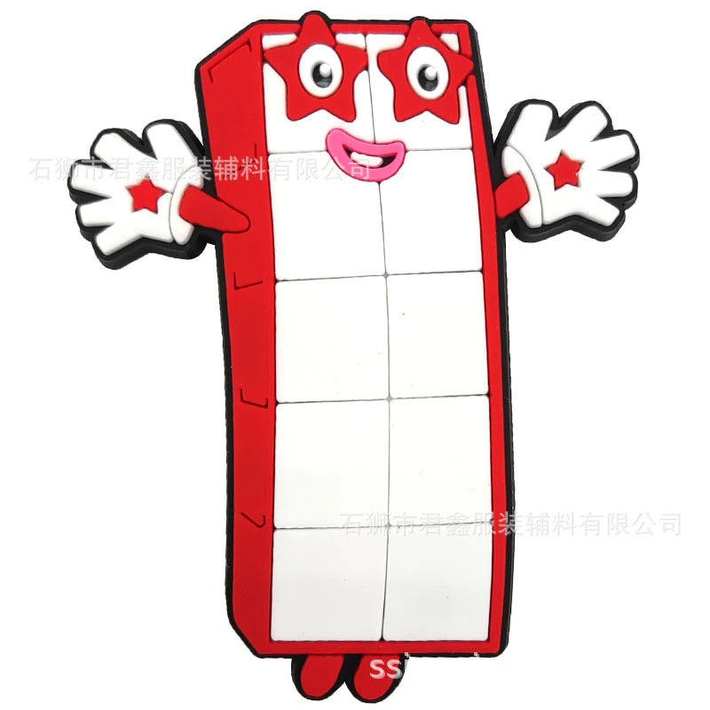 Nuevos Jibbitz o adornos Numberblocks para zapatillas-sandalias tipo Crocs