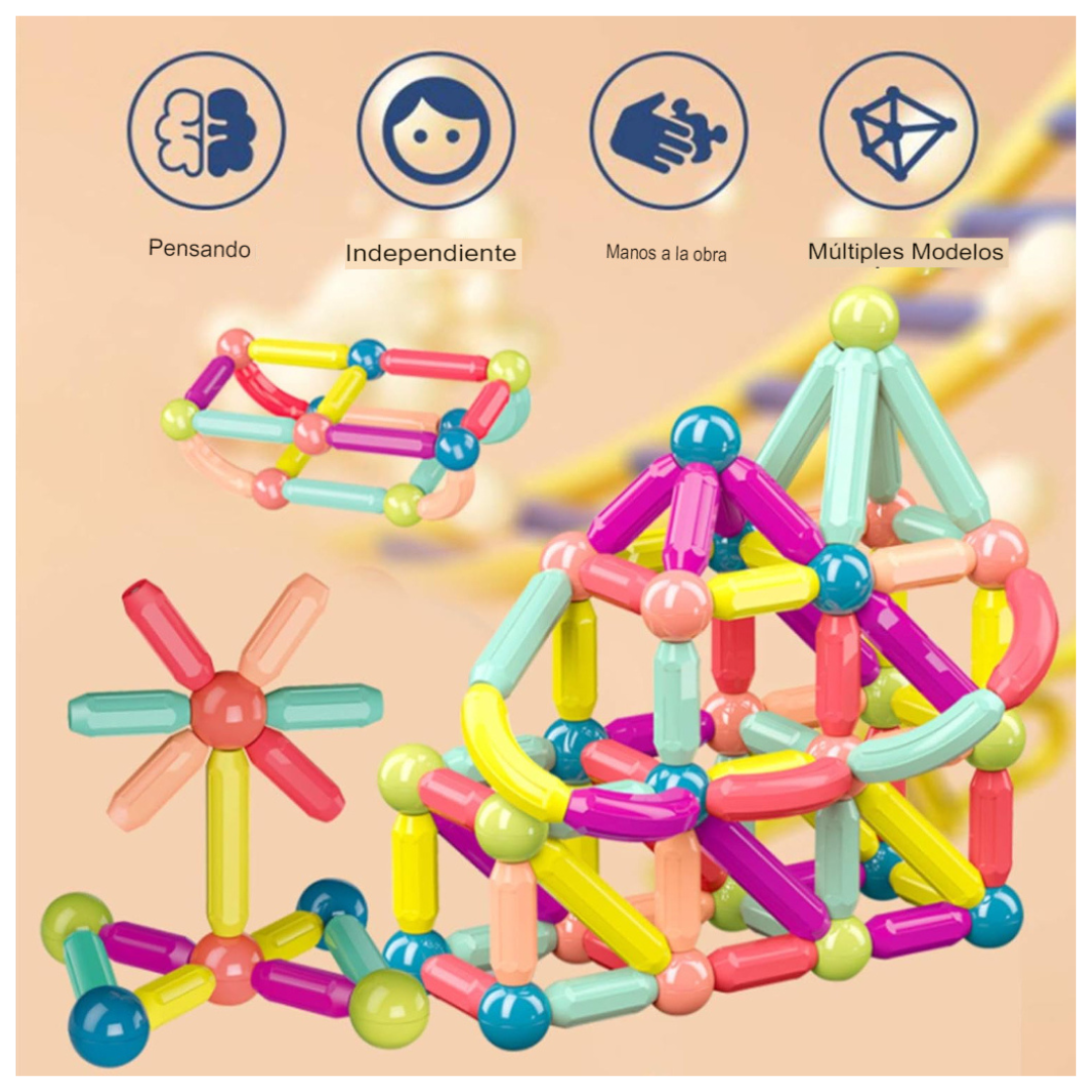 Juego sensorial de Bolitas y Varillas Magnéticas